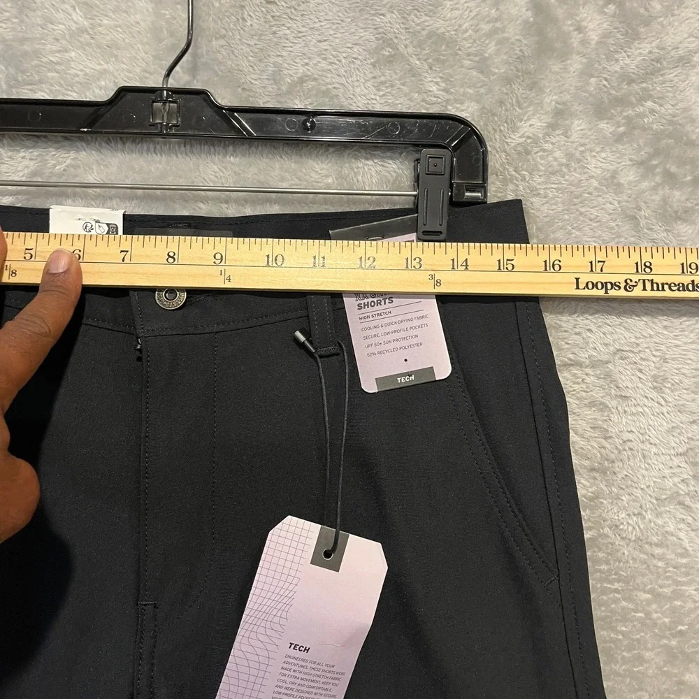 Levis XX Chino Shorts Mens 30 Black Tech High Stretch Cooling UPF 50+